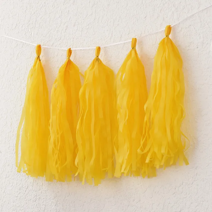 Чистое Золотое идеально круглый 36 дюймов огромная латексные шары, гелий надувные Globos цветная кисточка одежда для свадьбы, дня рождения decorti - Цвет: yellow paper tassel