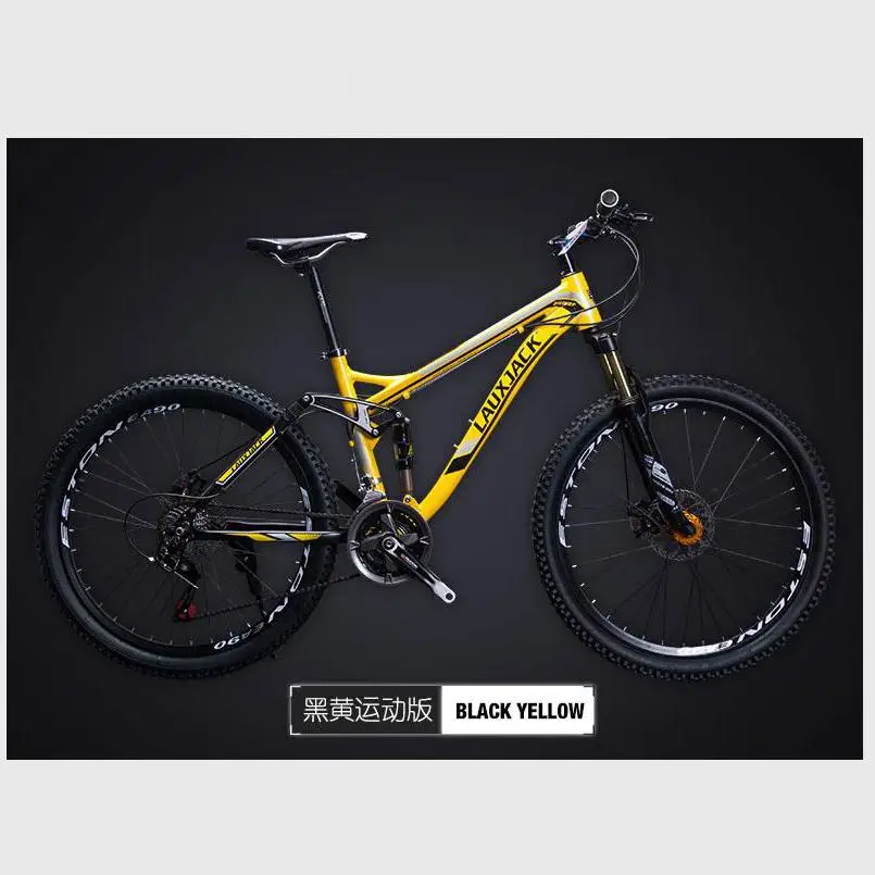 Cheap Kalosse Full suspension   new cycling mountain bike   26er mountain bicycle   woman bike   24/27/30 speed  Hydraulic brakes 2