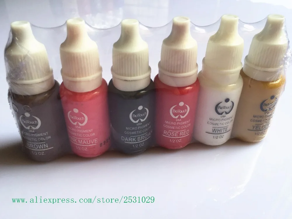 5pcs Tattoo Inks Colors Permanent makeup pigments For Eyebrow Eyeliner