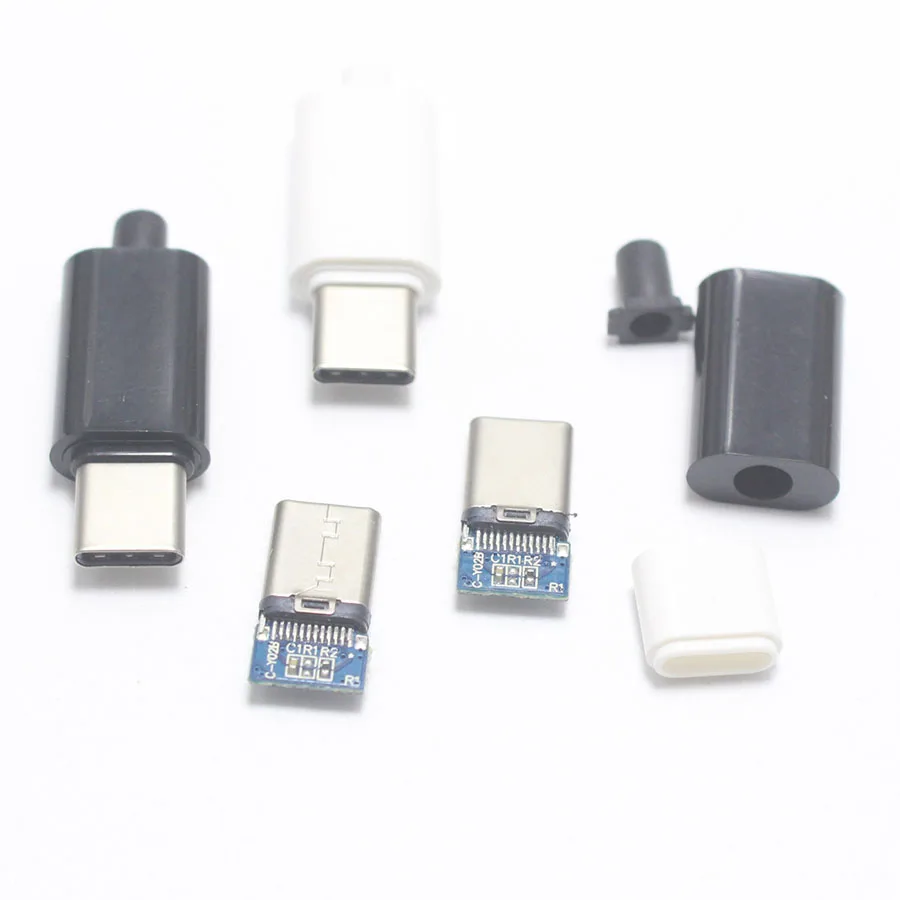 2 комплекта OTG или больший ток 4P USB 3,1 Тип C штекер сварной Тип USB-C 4 в 1 DIY ремонт кабель Разъем зарядного устройства