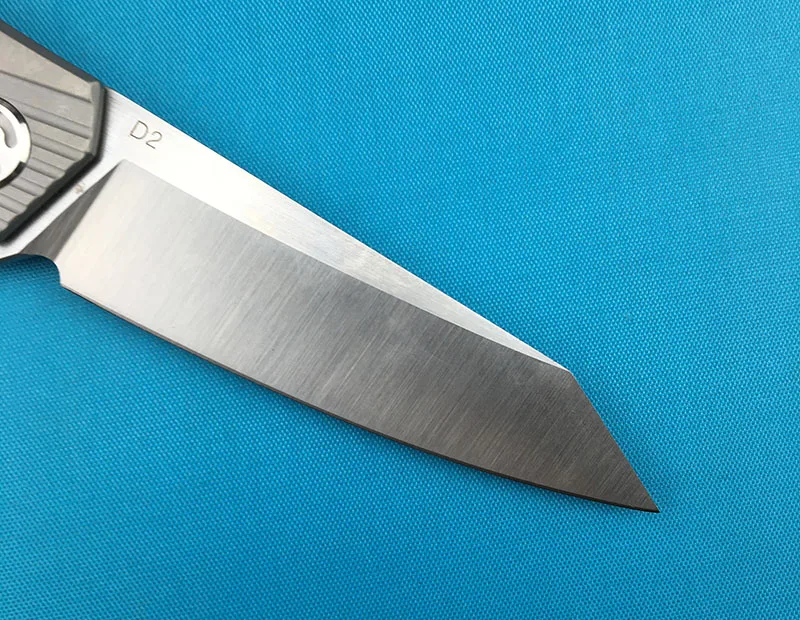 LEMIFSHE параллельная линия Флиппер складной нож D2 лезвие шариковый подшипник TC4 titanium сплава ручки Открытый Отдых резак фруктов EDC