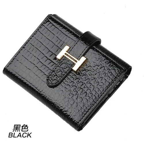 KUNDUI кошельки из натуральной кожи, брендовая сумка, женская сумка, известный дизайнер, брендовый кошелек, складной кошелек, вместительные визитницы - Цвет: Черный