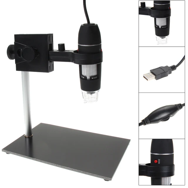 Portable Digital USB Microscope Repair Magnifier 8 LED 50X-500X USB Microscope Magnification Holder for Soldering Stand Lamp 