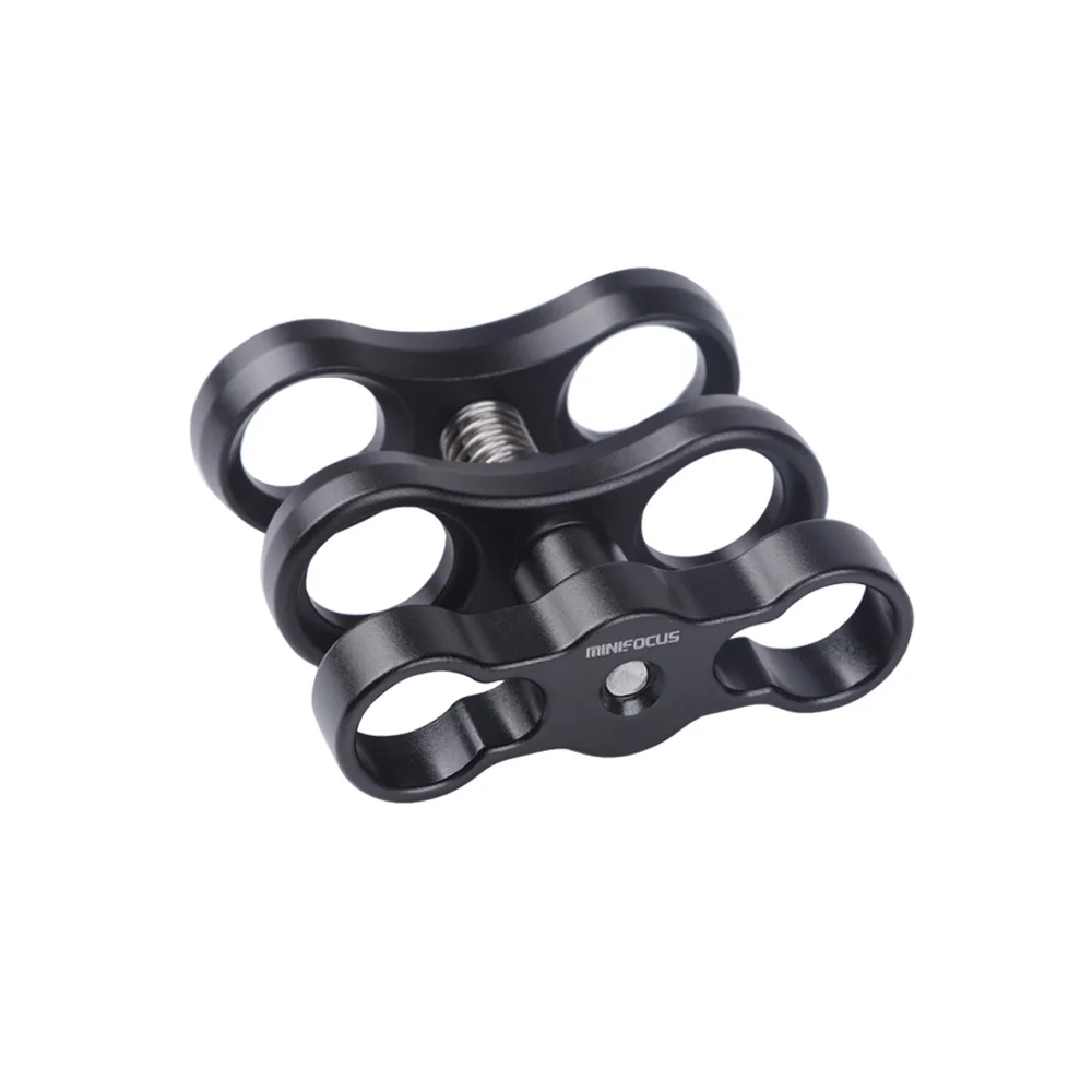 

MINIFOCUS Dual Holes 1" Ball Clamp Mount for Diving Underwater Photography Housing Arm Video Light flashlight Arms System