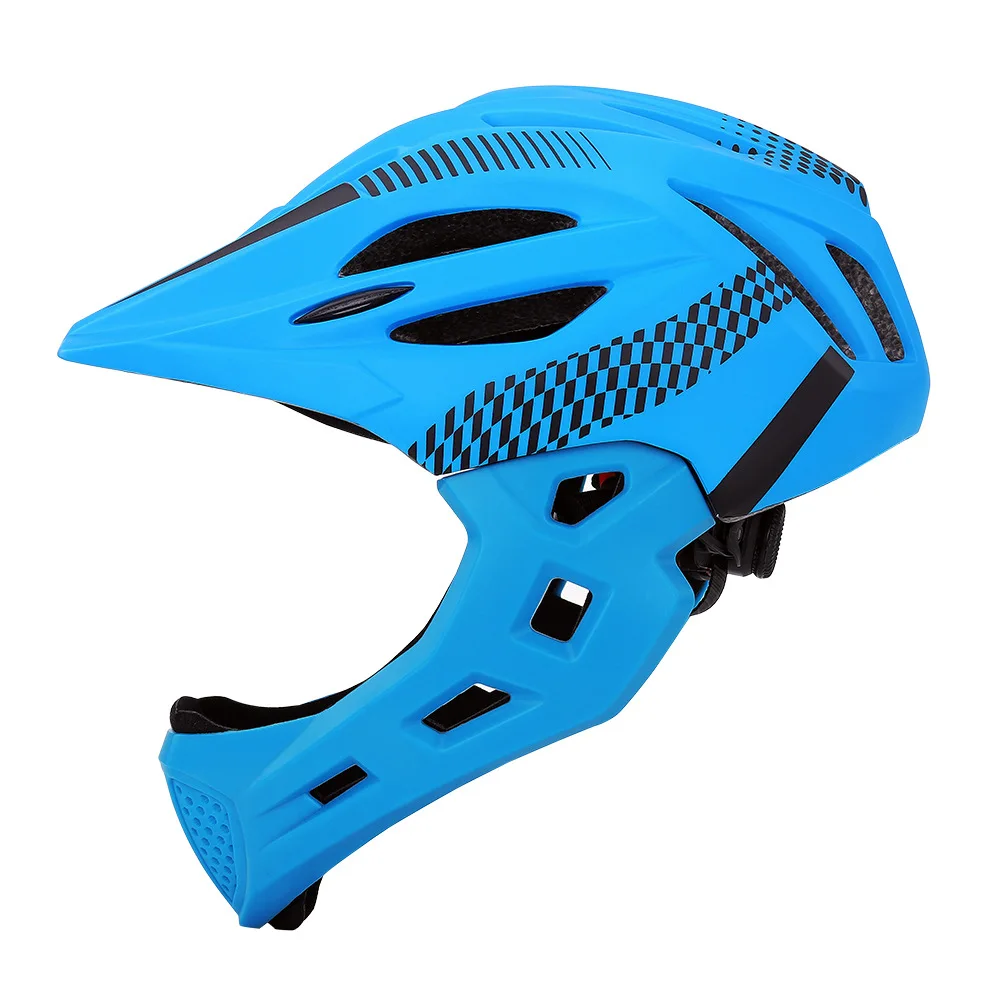 

LED Kids children Red Full Face Off-road MTB Bike Helmet Balance Sports Kids skating protection Covered Helmet Downhill Scooter