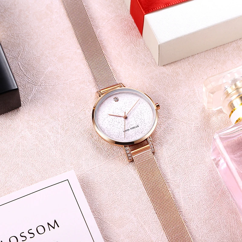 MINIFOCUS Women Watch 2018 New Starry Sky Fashion Dress Wristwatch Ladies Business Quartz Clock Blue Luxury Girls Bracelet Watch