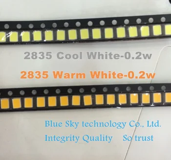 

3000pcs/lot 0.2W SMD 2835 LED Lamp Diodes 20-26lm White/Warm White SMD LED Beads LED Chip DC3.0-3.6V for All Kinds of LED Light