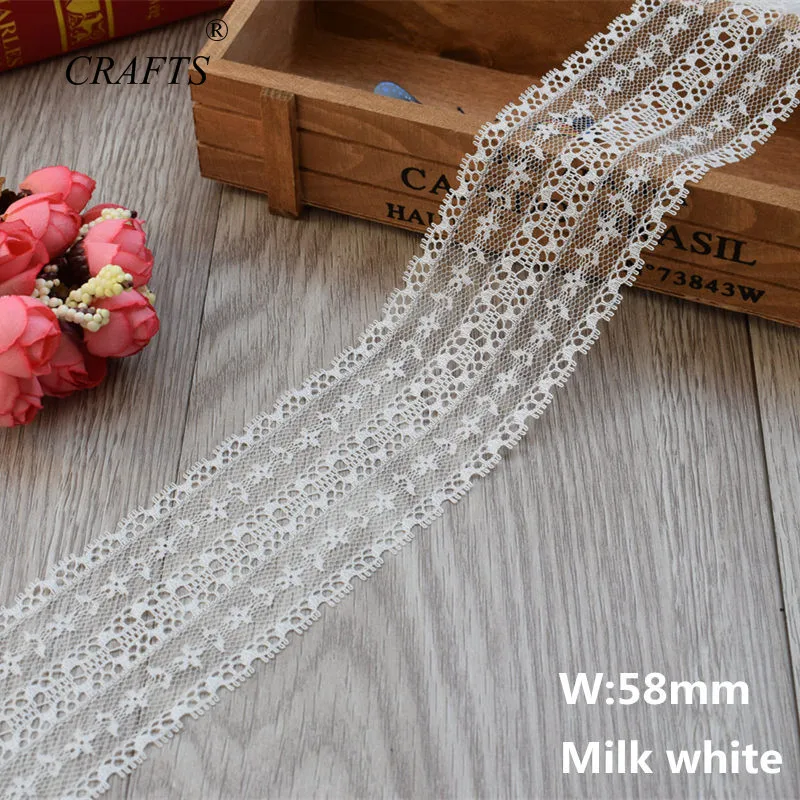 Lace Fabric Lace Ribbon Lace Garment Accessories Lace Sewing Supplies Lace Sewing Accessories Lace Accessories Lace Decoration 10 yards milk white lace ribbon European lace fabric sew embroidery dress accessories