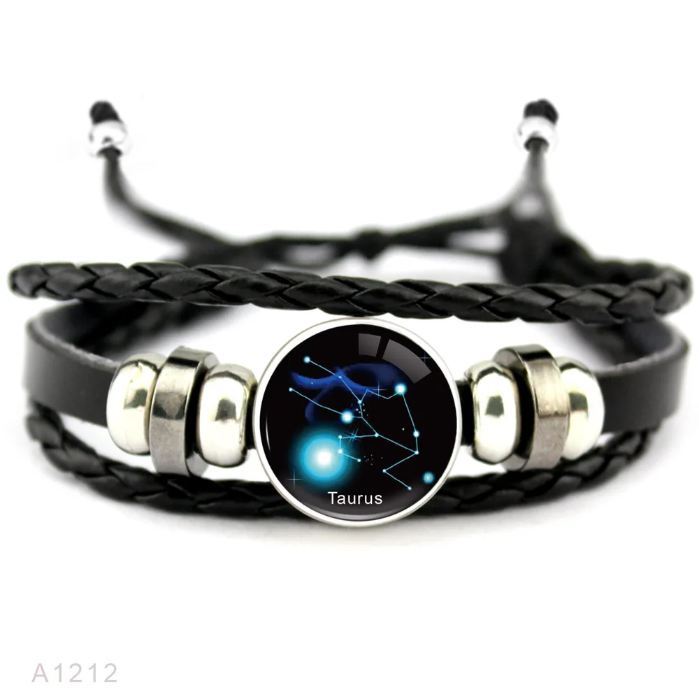 Женский и мужской Телец Gemini Leo Virgo Libra Scorpio браслеты Козероги из Водолей созвездия