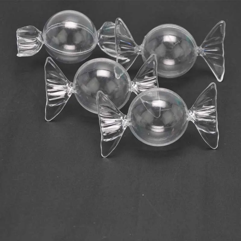 

12pcs Toffee Candy Form Transparent Gift Boxes Plastic Box Creative Plastic Candy Box Baby Birthday Wedding Candy Box DA