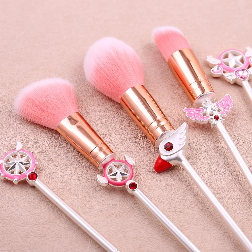 8 шт./компл. Cardcaptor Sakura набор кистей для макияжа Высокое качество румян, кисть для нанесения пудры инструменты для бровей Тени для век макияж кисть