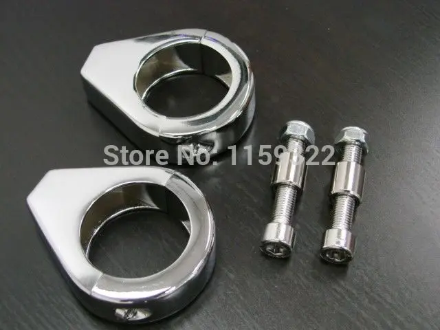 Aluminum 41mm Chrome Metal Turn Signal Light Indicator Relocation Fork Clamp For Harley |