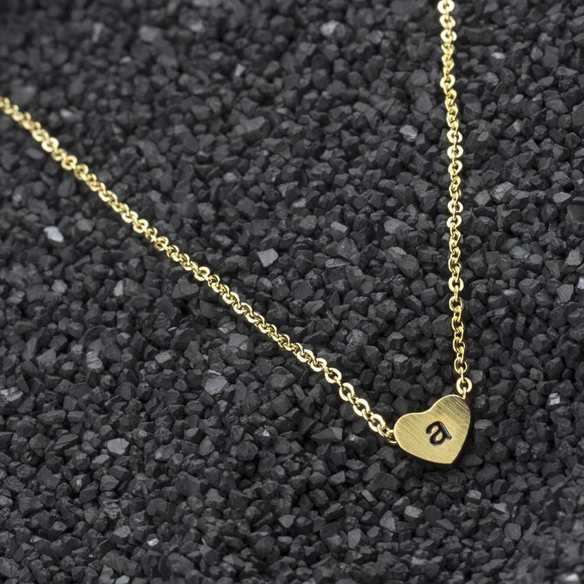 Tiny Heart Gold Initial a Necklace Gold Letter Necklace Initials Name Necklaces Pendant for Women Girls Best Birthday Gift