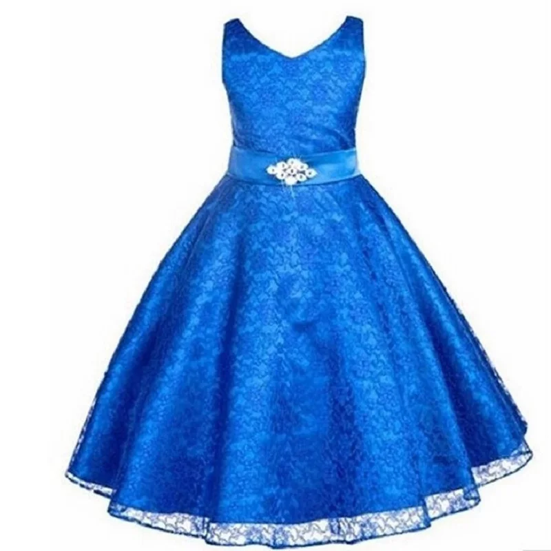 

New Summer Girls Dress New Year Clothes Wedding flower girl dress flower lace princess dress For Girls Baby girl's clothes