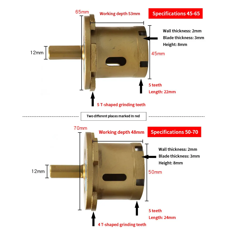 45/65 50/70 Зенковка сверла для плитки камень отверстие открывалка двусторонний резец мойка сверла для плитки трап Открытие Инструмент Электроинструмент для резки