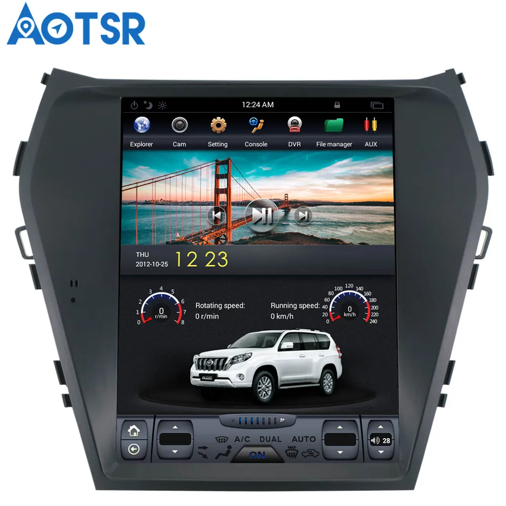 Aotsr Tesla стиль Android 7,1 Автомобильный gps навигатор нет dvd-плеер для HYUNDAI Santa Fe IX45 2013- стерео блок мультимедиа Satnav