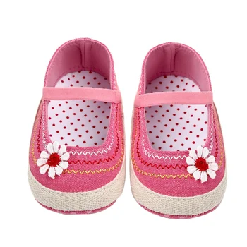 

Newborn Cowboy Style Cute Baby Girls Flower First Walkers Soft Bottom Indoor Floral Explosion Baby Girls Toddler Shoes 0-24M