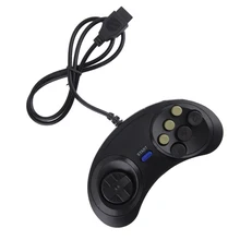 Para SEGA MD2 PC MAC Mega Drive accesorios de juego clásico Retro 6 botones con cable controlador de juego mando JoyStick Joypad