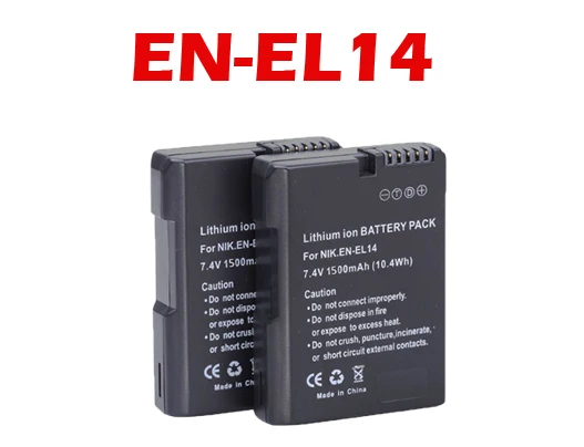 2x1500 мАч EN-EL14 EN EL14 ENEL14 литий-ионный Батарея для Nikon P7000 P7100 P7700 D3100 D3200 D5100 D5300 EN-EL4a |