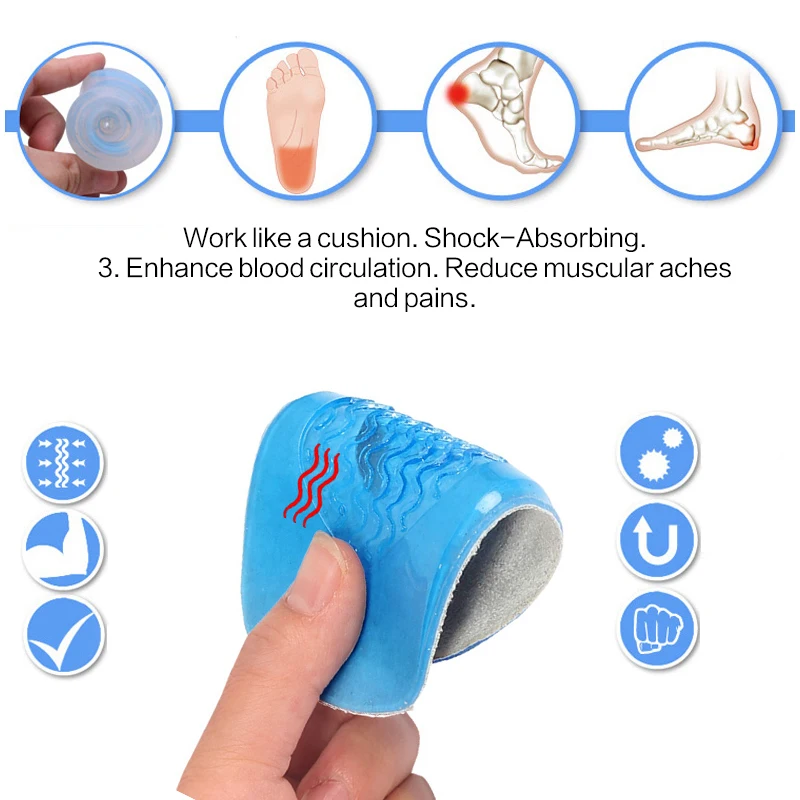 1 пара силиконовые вставки для обуви увеличения пятки|pad spacers|insole padinsoles for basketball shoes