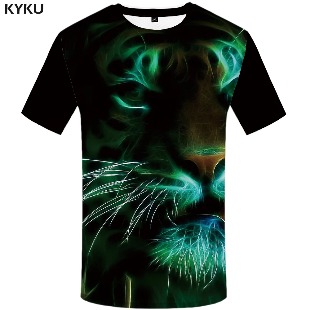 KYKU Brand Tiger T-shirt Animal Clothes Short Sleeve Shirt Mens Clothing 3d T Shirt Men 2018 Summer Funny T Shirts Fashion New KYKU Brand Tiger T-shirt Animal Clothes Short Sleeve Shirt Mens Clothing 3d T Shirt Men 2018 Summer Funny T Shirts Fashion New