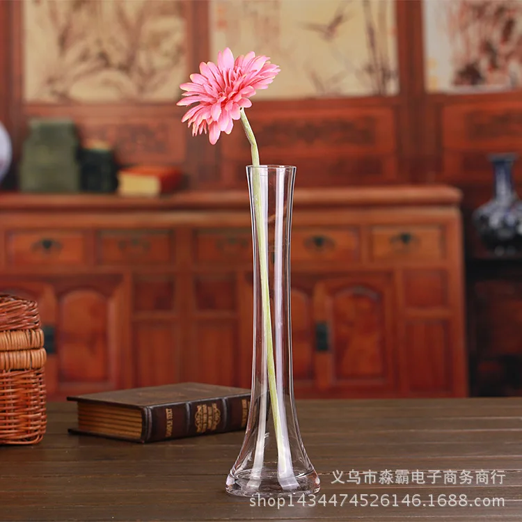 

Transparent Thin Glass Vase Single Flower Inserted Wedding Small Vase Quicksand Bottle Home Decor Glass Jars Vases