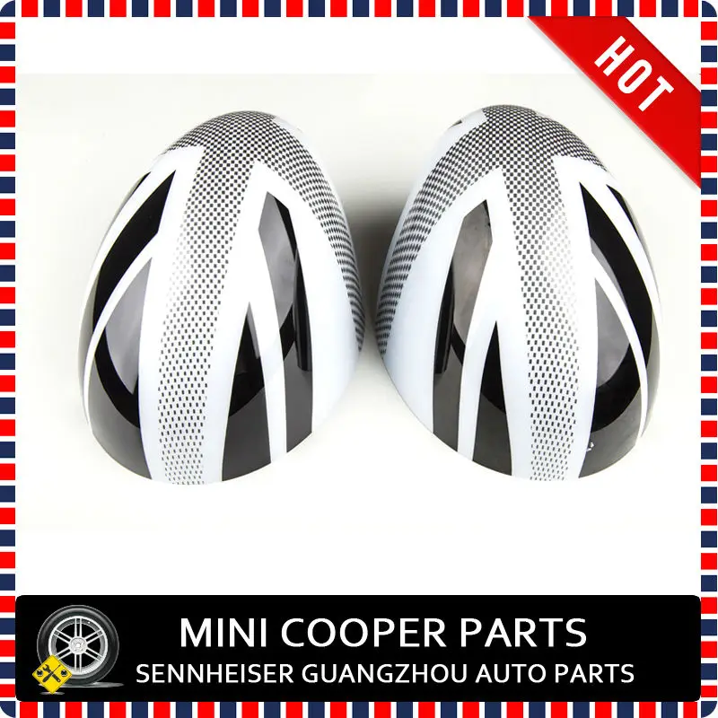 White Union Jack Style Side Mirrror Cover