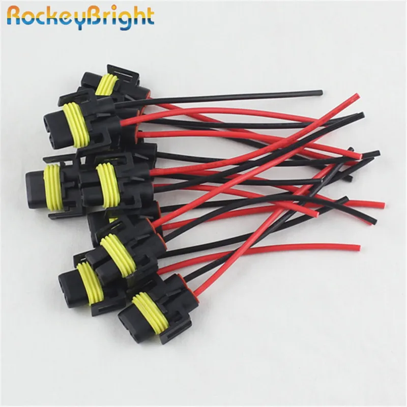 

Rockeybright 50pcs H8 H11 led bulb holder H11 H8 881 led fog bulb connector socket wiring harness wire connector plug holder