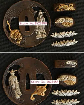 

TOP Quality Brass Sword Accessories for Japanese Samurai Sword Katana Metal Craft Tsuba Menuki Fuchi Kashira Fittings