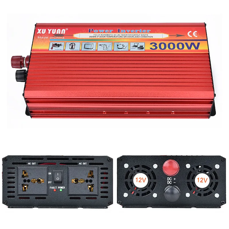 6000W пиковый портативный автомобильный инвертор 3000W DC 12 V-AC 220V зарядное устройство конвертер