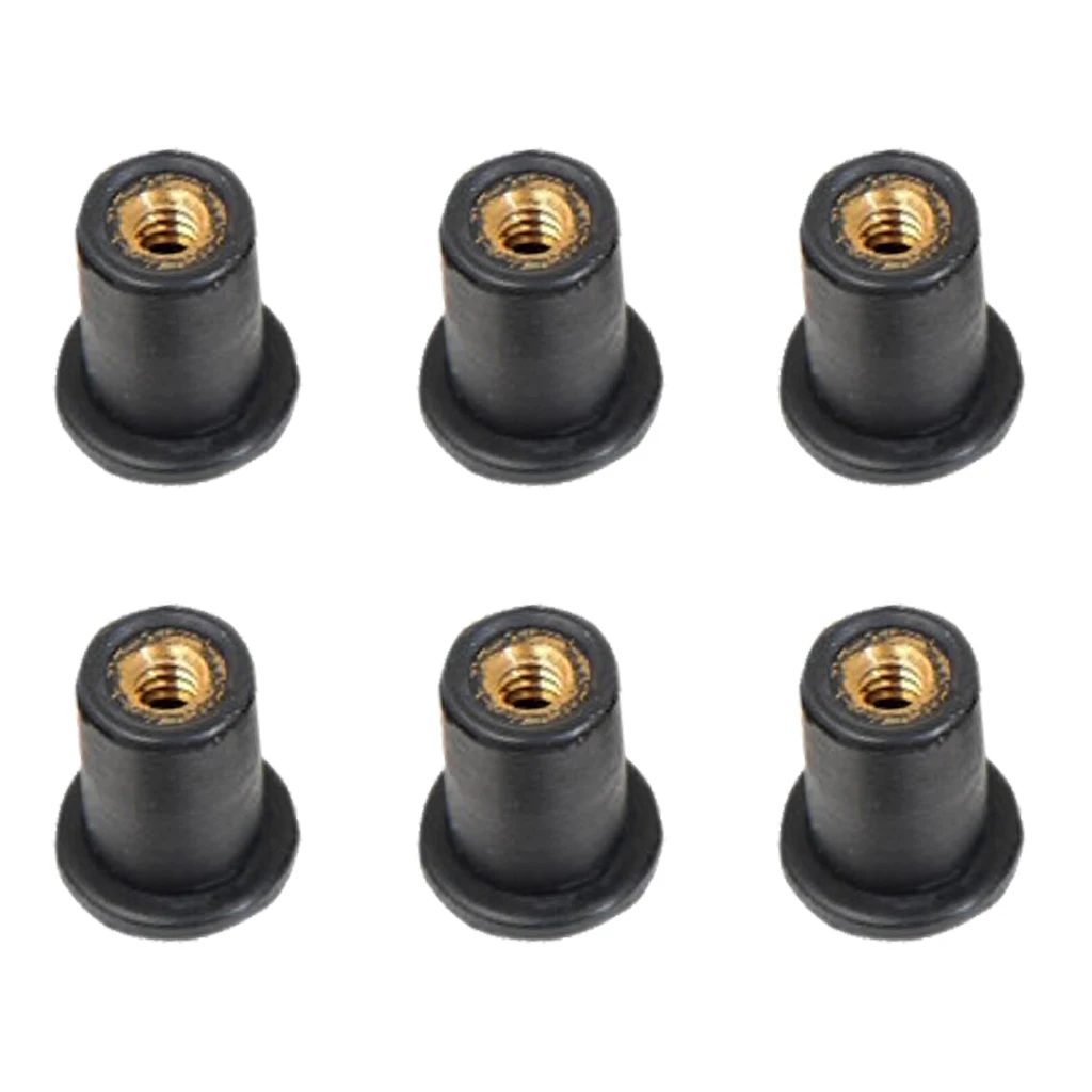 6PCS M4 Metric Rubber Well Nuts 4mm Windscreen Nut Wellnuts for Kayak Canoe