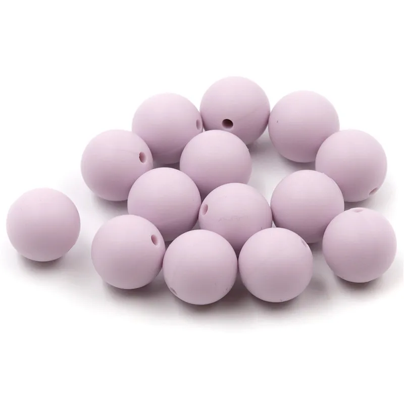 

JOJOCHEW 100pcs 9mm-19mm Lilac Hot New Silicone Baby Teething Bead BPA Free Silicone Round Silicone Beads Handicraft