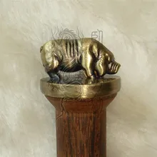 S5010 Китайский Зодиак Фортуна Удача долговечность здоровый мира меч w/животного свиньи луку 17"