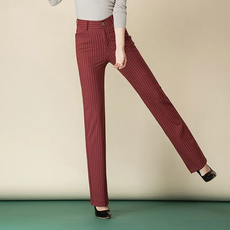 high waisted pants striped