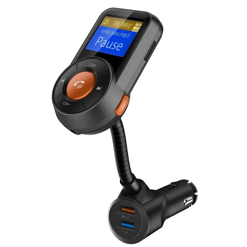 

VODOOL 1.5" Car Wireless Bluetooth Locator Handsfree FM Transmitter Radio Audio Music MP3 Player Dual USB Charger Bluetooth Kit