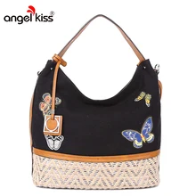 Бренд Angelkiss холщевые женские сумки большой емкости сумки на плечо для женщин сумки через плечо Модные женские дизайнерские сумки