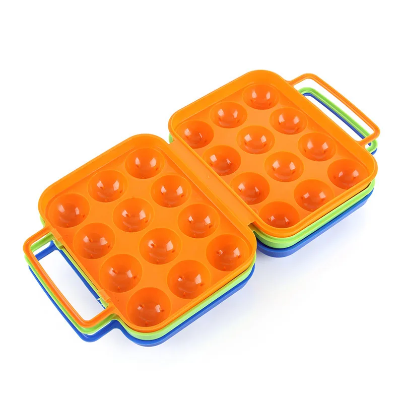 1 unid plástico 12 redes portátil Camping Picnic barbacoa al aire libre caja de huevo conveniente cocina huevo cajas de almacenamiento