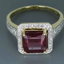 Превосходные ювелирные украшения Винтажные Твердые 14Kt желтое золото 4.60Ct с подогревом красное кольцо c Рубином