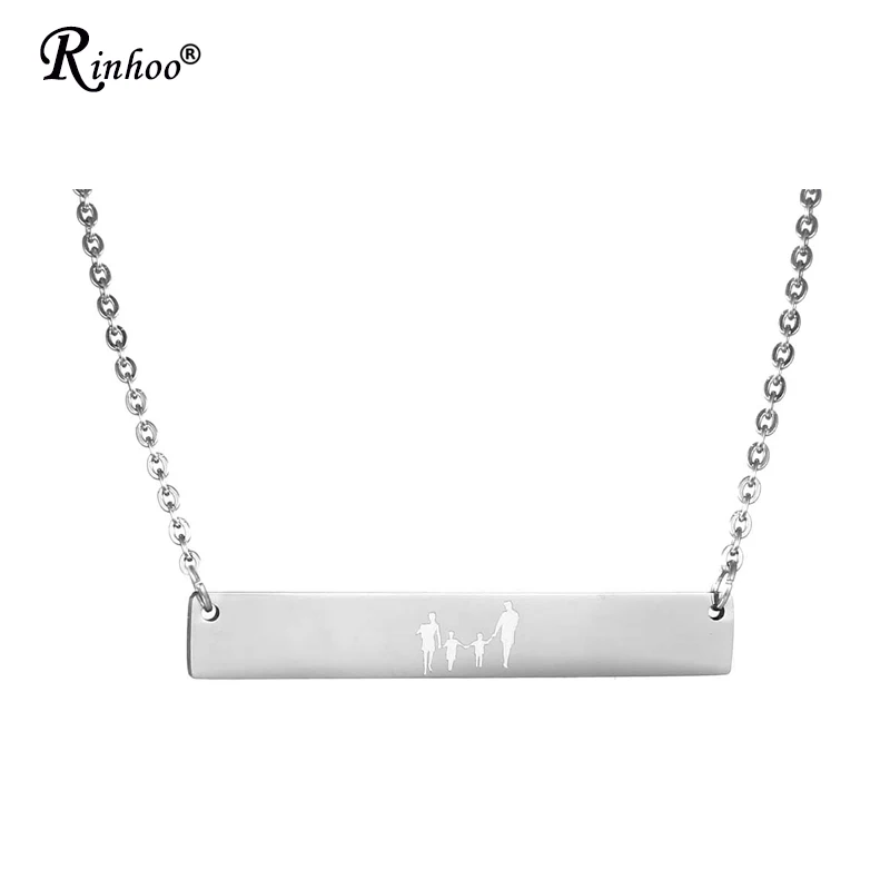 

3 Style New Simple Family Necklace stainless steel Charm custom Necklace