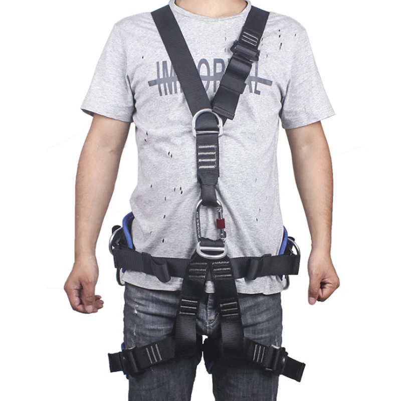  Full Body Climbing Harness Belt Adjustable Harness Security Seat Belt Mountaineering Rescue Protect