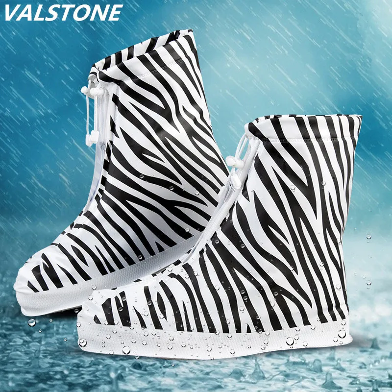 

Women's Colorful Rain Waterproof Flat Ankle Boots Cover Heels Boots Shoes Covers Thicker Non-slip High-Top Platform Rain Boots