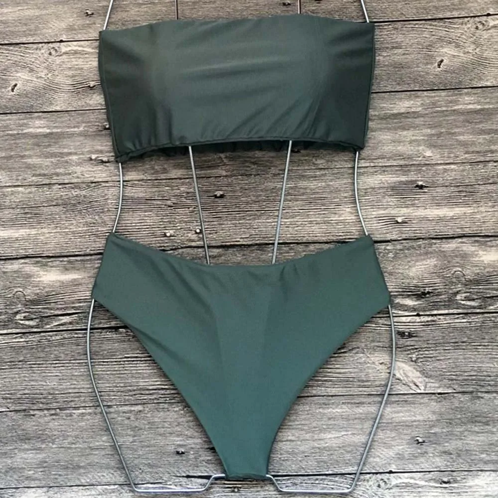 

TDFunlive New Sexy Push Up Unpadded Brazilian Bikini Set Women 4 Color Vintage Swimwear Swimsuit Beach Suit Biquini bathing suit