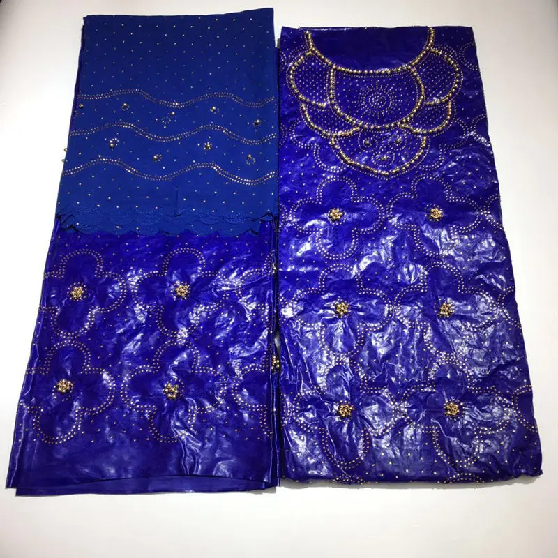 

tissu bazin riche getzner 2019 Royal Blue basin getzner with beads and stones high quality african bazin fabric 7yards/set ba071