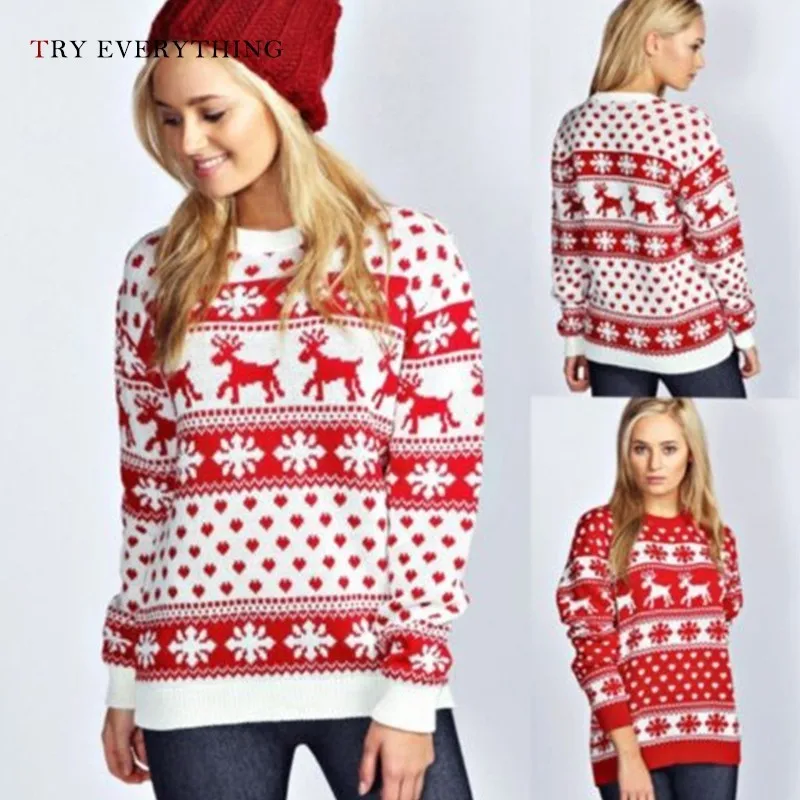

Christmas Sweaters Women Winter 2019 Kintted Sweater Women Red Christmas Jumper Women Sweaters And Pullovers Ladies Jumpers