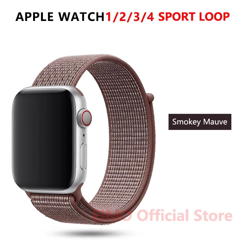 Ремешок для apple watch band 44 мм correa apple watch 5 4 band 3 2 iwatch band 42 мм 38 мм 40 мм спортивный нейлоновый браслет - Цвет ремешка: NEW Smokey Mauve