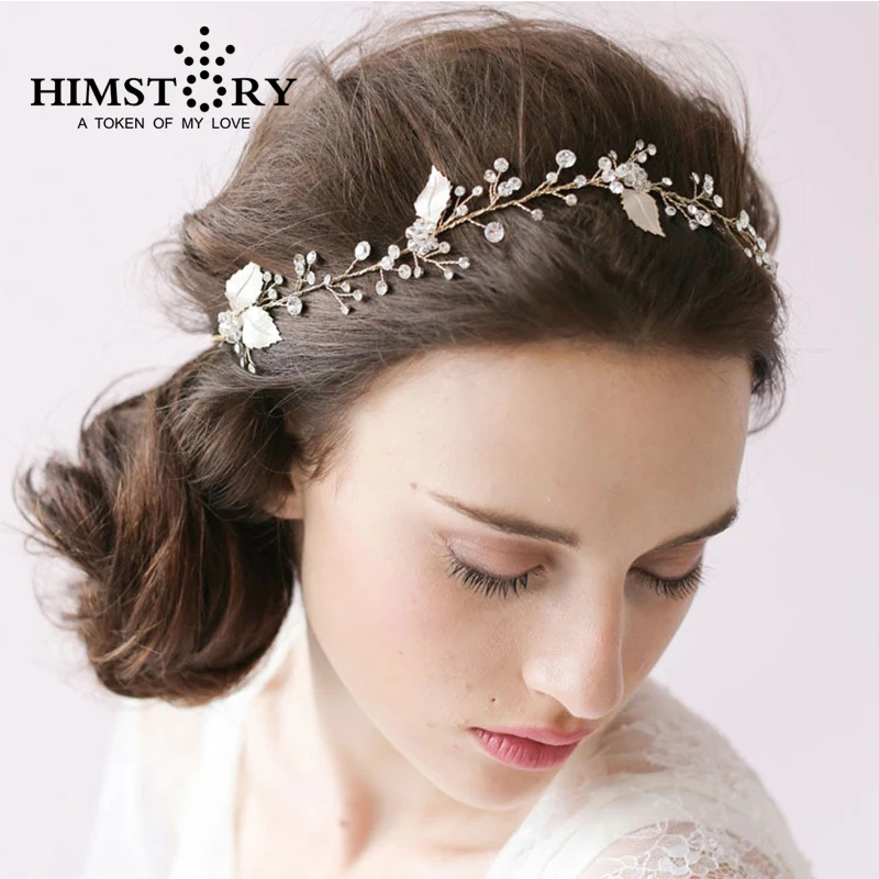Handmade Olive Vine Sliver Bridal Crystal Headband Tiara Wedding Hair