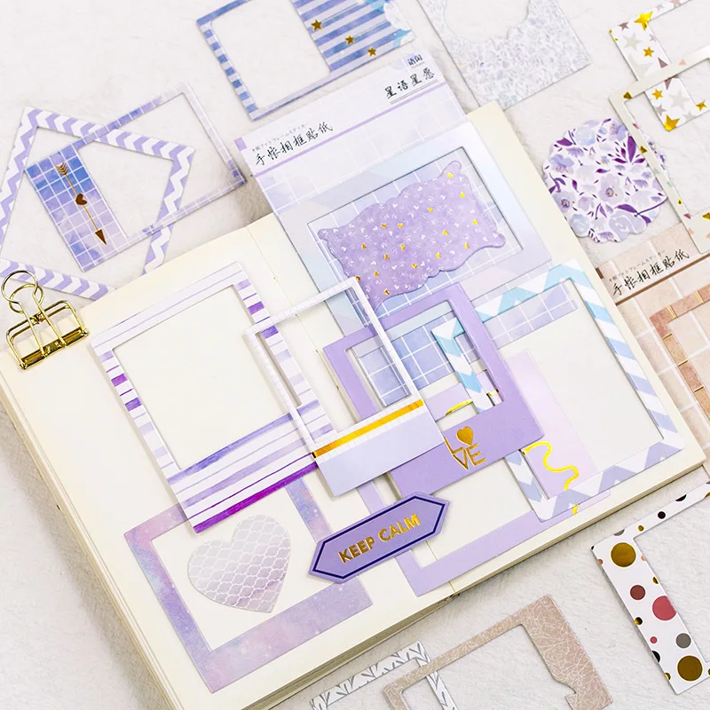 

15pcs/lot Fresh photo border sticker cute photo frame series Decorative Sticker DIY Scrapbooking photo Label Diary Album Sticker