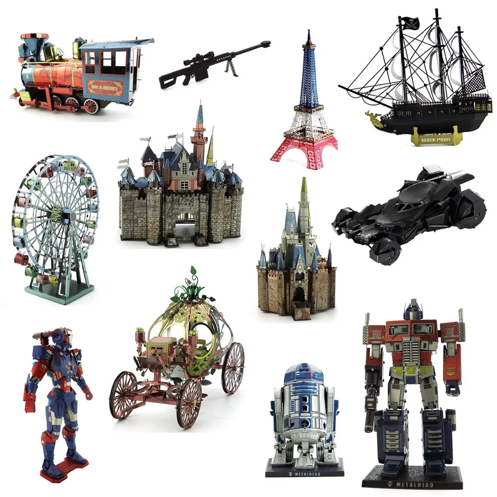 

3D Metal Puzzle Toys Assembly Cartoon Magic Batman Ironman Castal Puzzle Toy Collection Educational Toys Gift for Kid