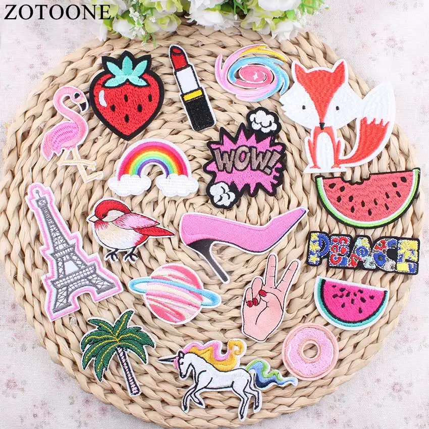 

15Pcs High Quality Mixture Sell Cheap Embroidered Patches For Clothing Accessories Iron On Applique Patch For Clothes Stickers