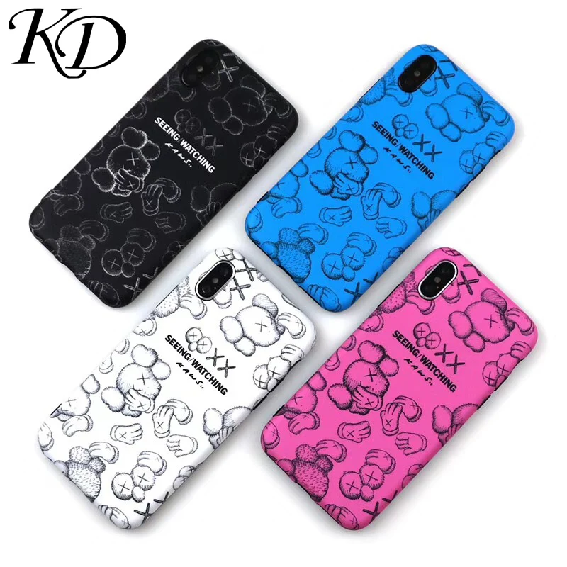 

New Cute Sesame Street Phone Cases for iphone 6 6S 6Plus 7 7Plus 8 8Plus X 10 Cartoon KAWS Back Cover Case for iphone XS XR MAX